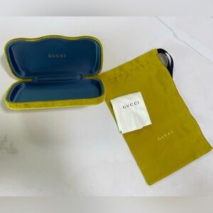 GUCCI lime green velvet glasses case